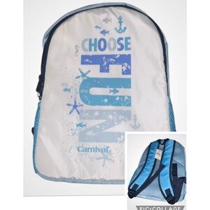 Carnival Cruise ~ Women's Backpack ~ Blue and White ~ NEW